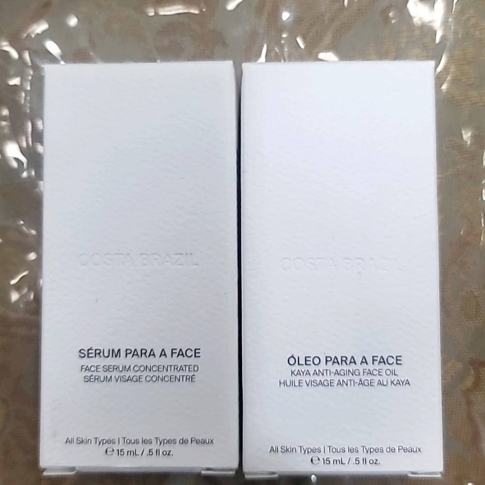 Costa Brazil face serum and face oil. 15 ml each